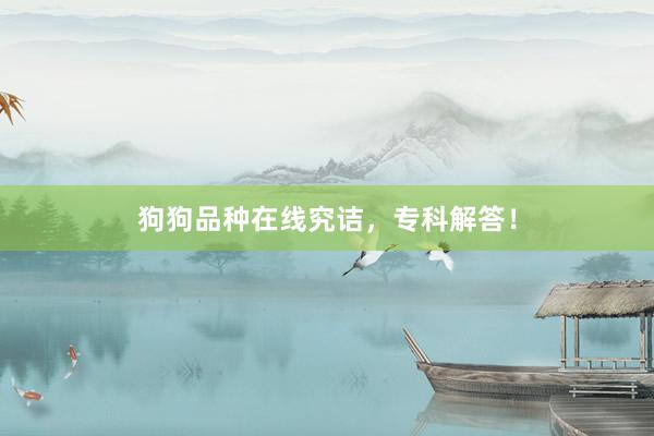狗狗品种在线究诘，专科解答！